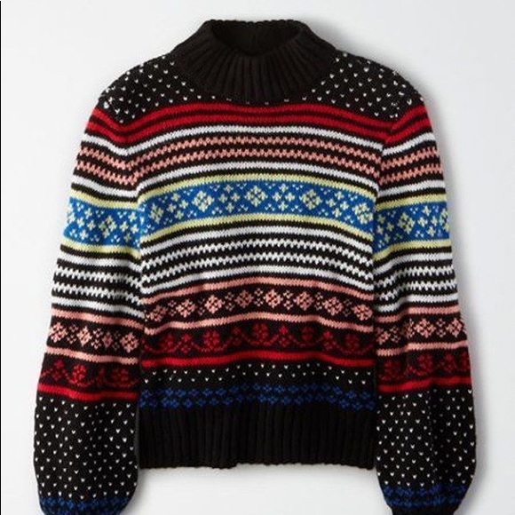 American Eagle Outfitters Sweaters - NWT | AE Fairisle Pullover Mockneck Ski Sweater M